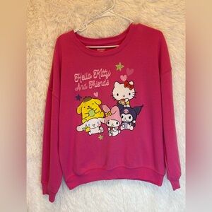 Hello Kitty & Friends Pink Sweatshirt Sanrio Kawaii Crewneck| Size Medium 🎀